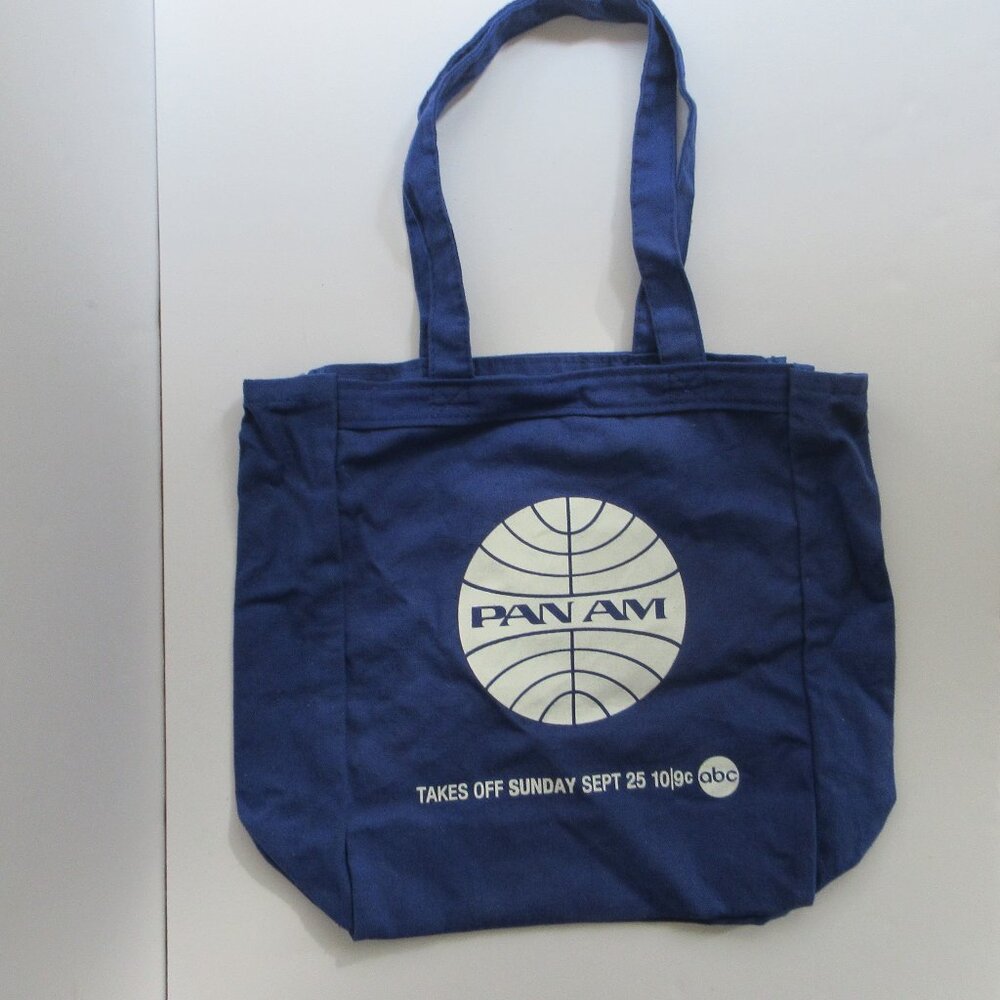 Pan Am Airlines 2011 ABC TV Promo Promotional Blue Canvas Tote Bag NEW
